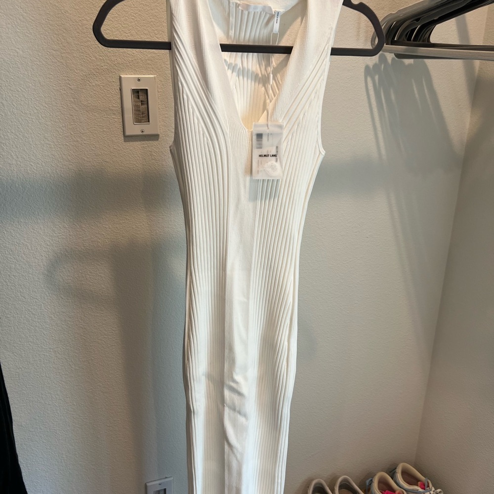 Helmut Lang Ribbed Vneck Dress - Picture 6 of 8